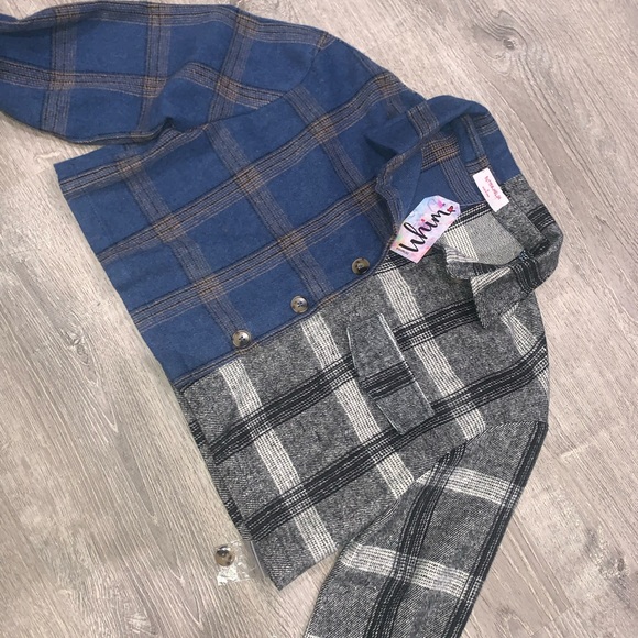 NWT URBAN OUTFITTERS BUTTER MELON BOXY PLAID FLANNEL CROP JACKET SHIRT M - Picture 6 of 10